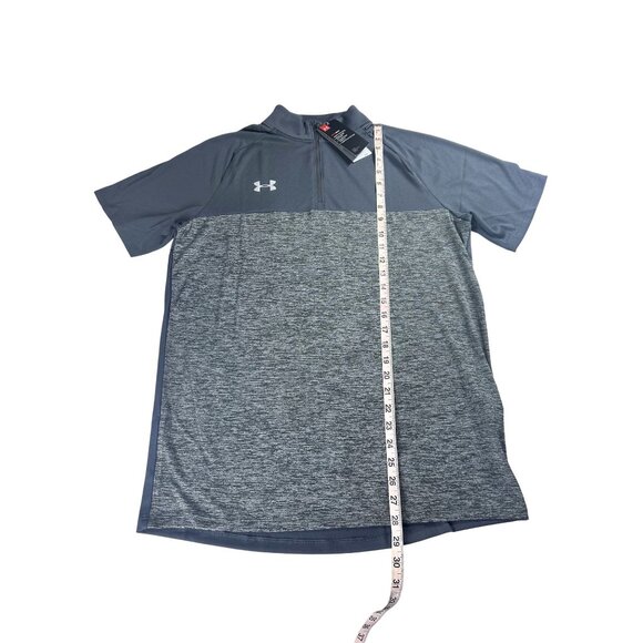 Under Armour Polo Shirt‎ Men's UA Size Medium Gray Heather Lightweight Zip NWT - Picture 4 of 8